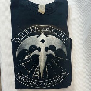 Queensryche Frequency Unknown Tour 2013 T-SHIRT 2 Sided Tour Dates Black Large